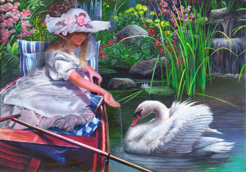 Woman Feeding Swan