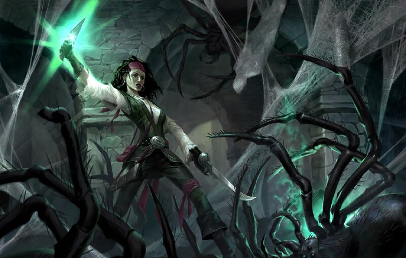 Woman Fighting Spiders