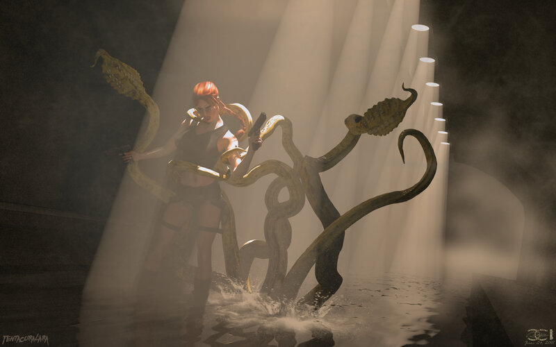 Woman Fighting Tentacles
