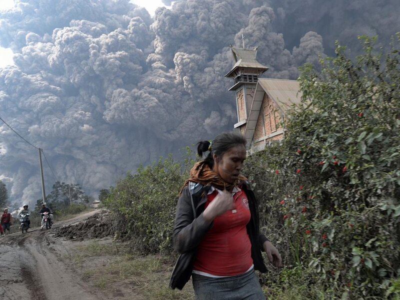 Woman Fleeing Eruption