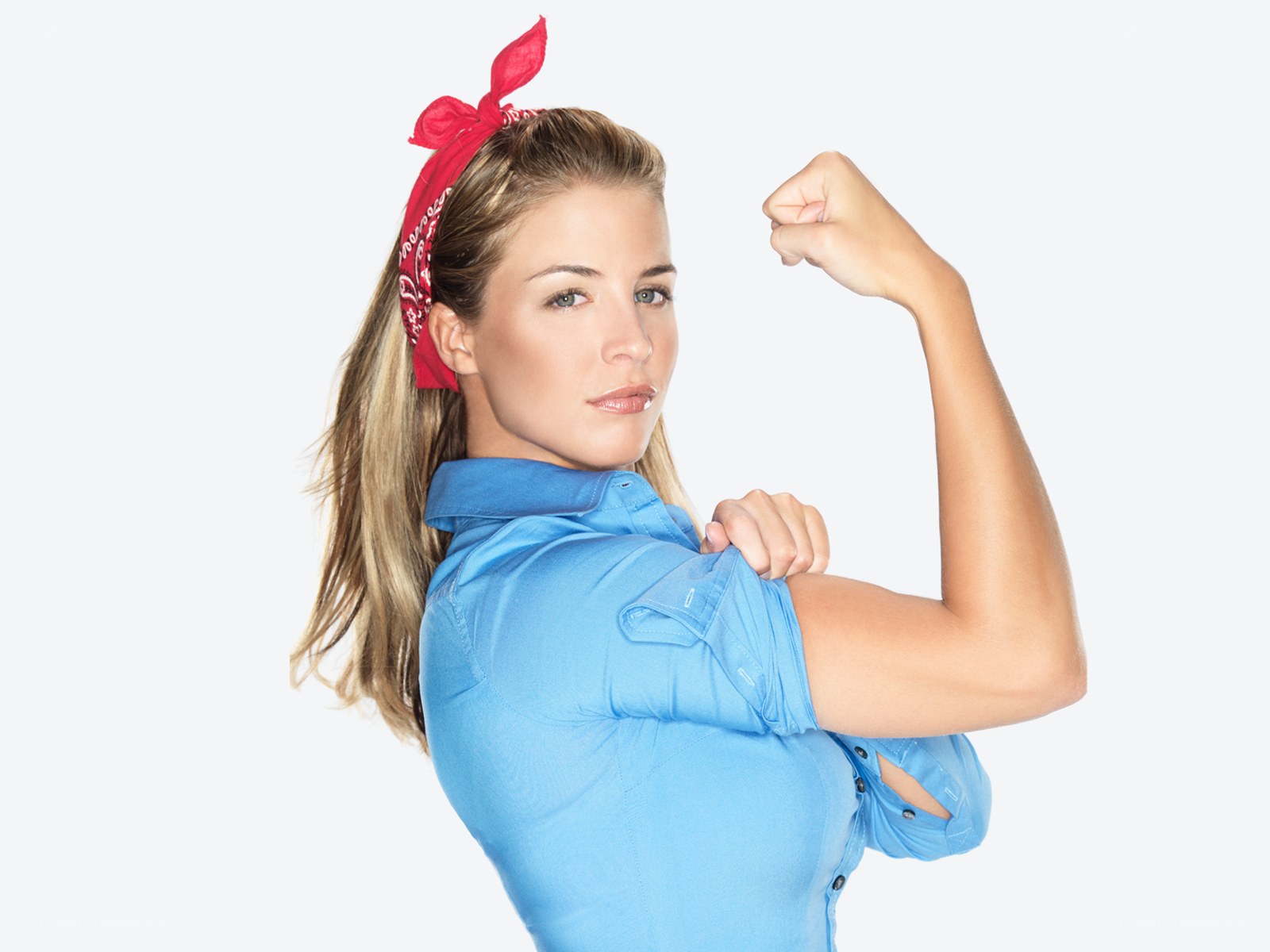 woman flexing arm