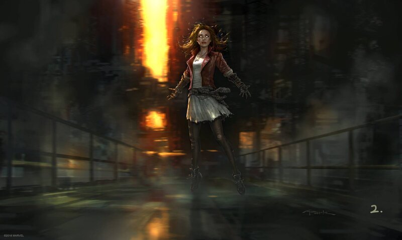 Woman Floating in Air — Orange, Dramatic