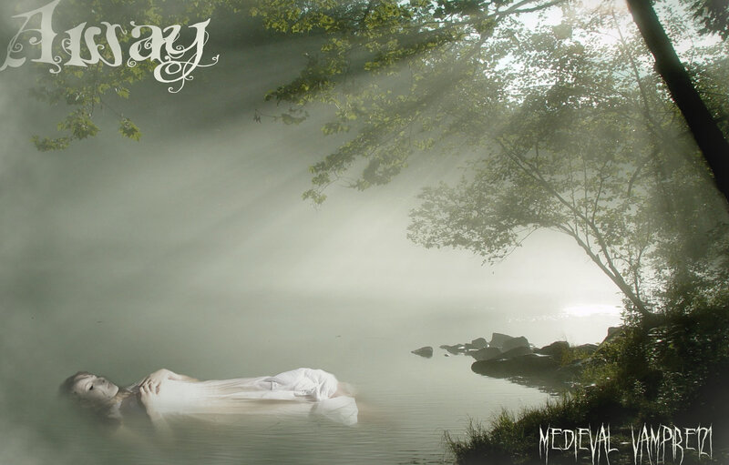 woman floating in misty lake