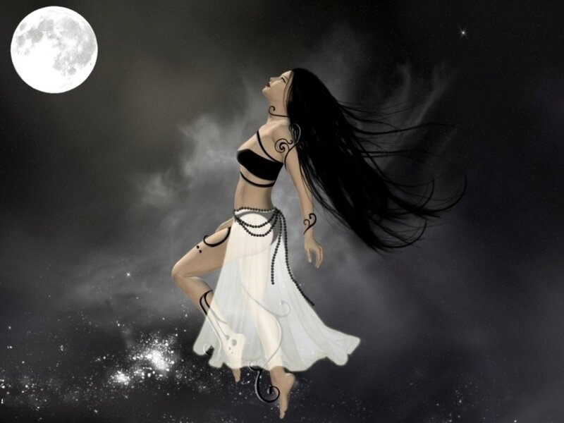 Woman Floating in Space — Black