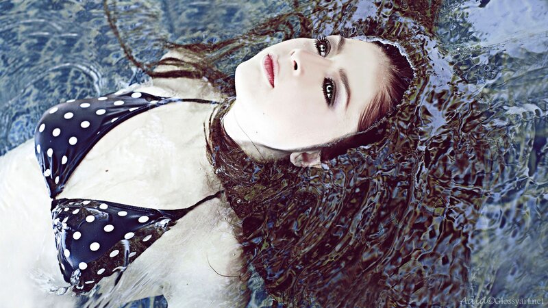 woman floating in water