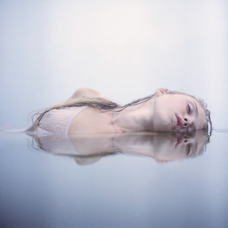 woman floating in water