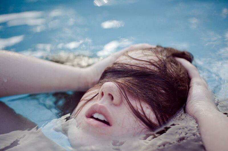 woman floating in water