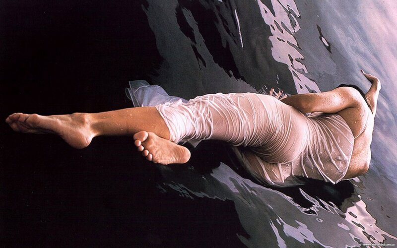 woman floating in water