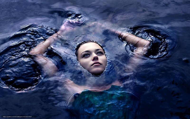woman floating in water