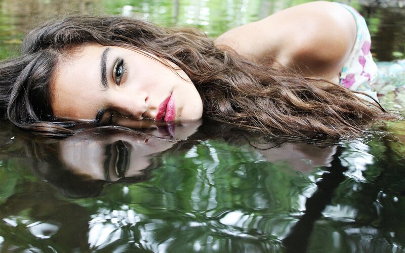 woman floating in water