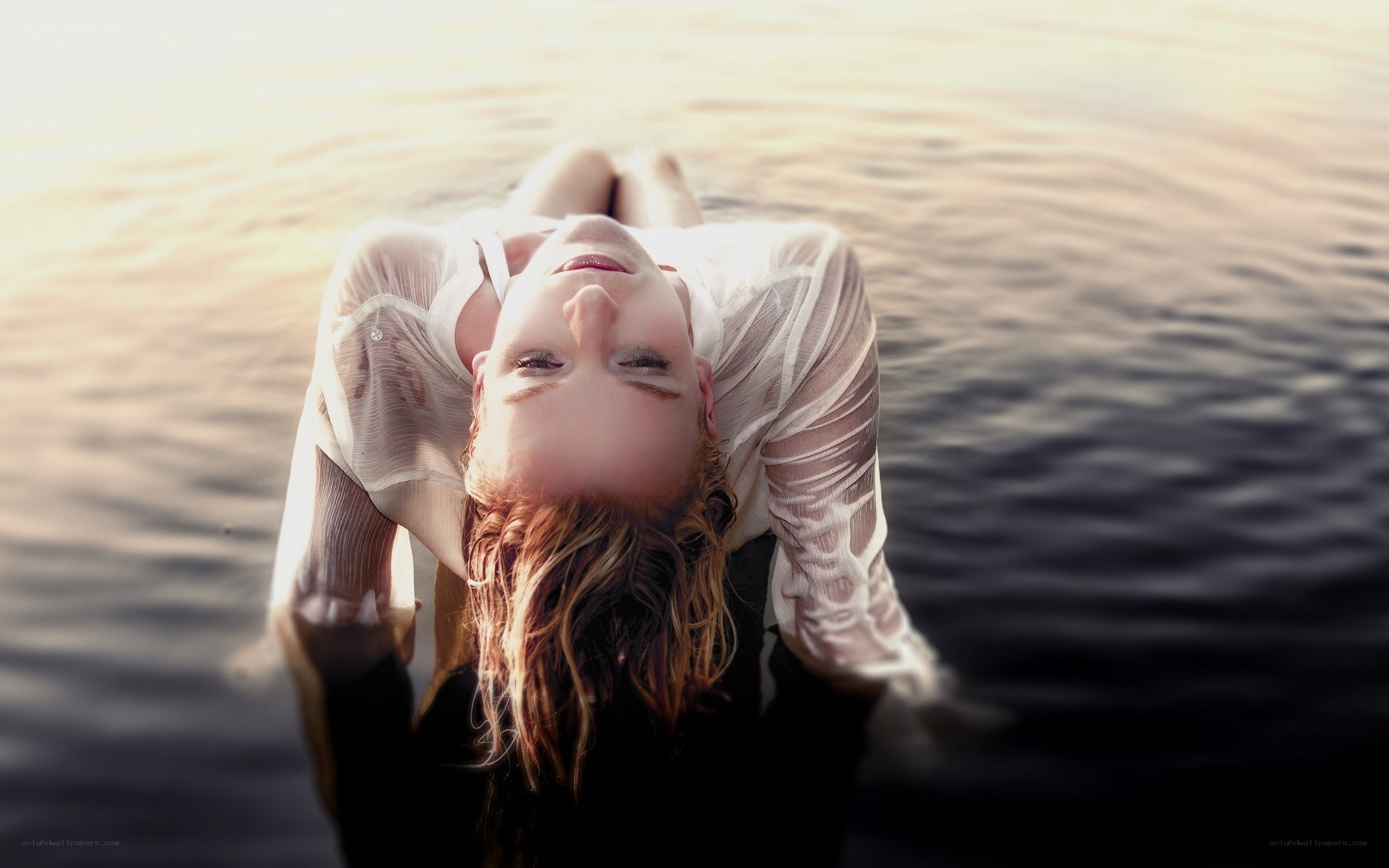 woman floating in water