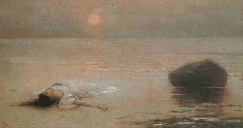 Woman floating in water