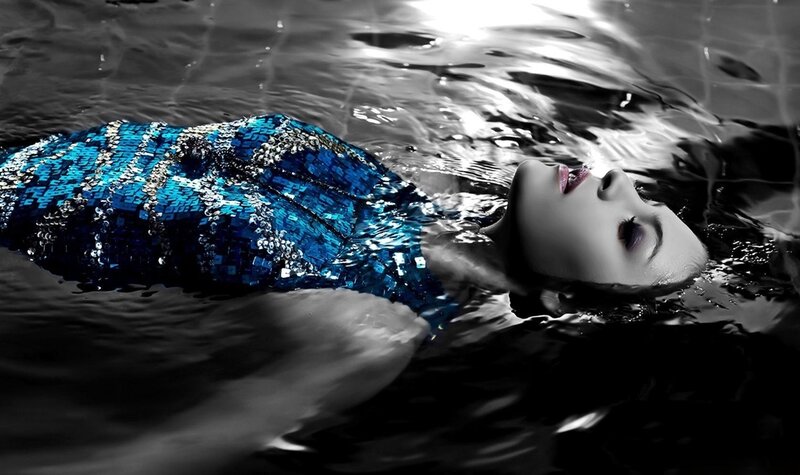 woman floating in water