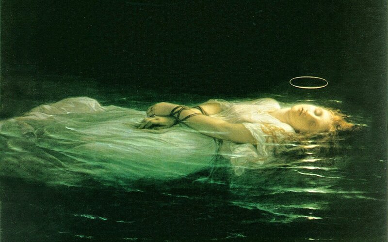Woman floating in water