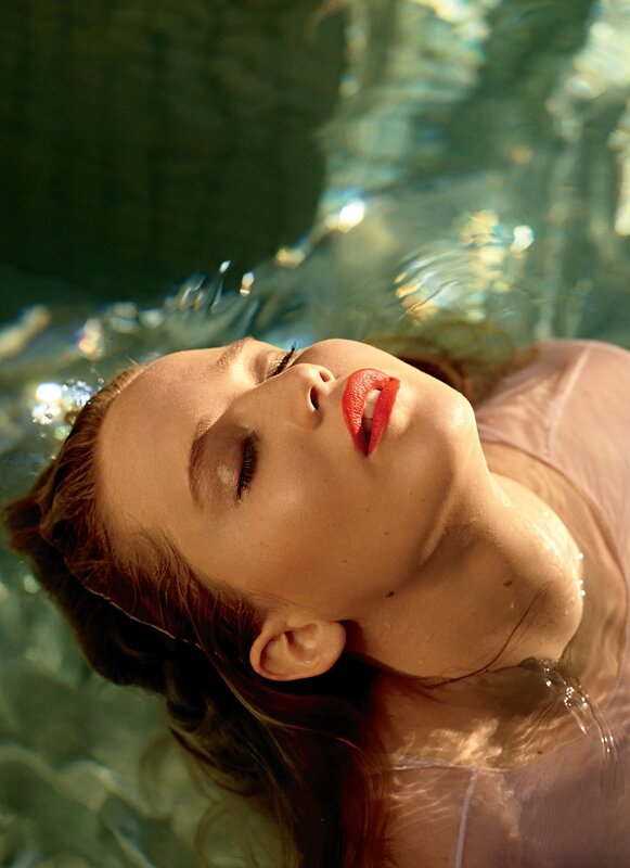 woman floating in water