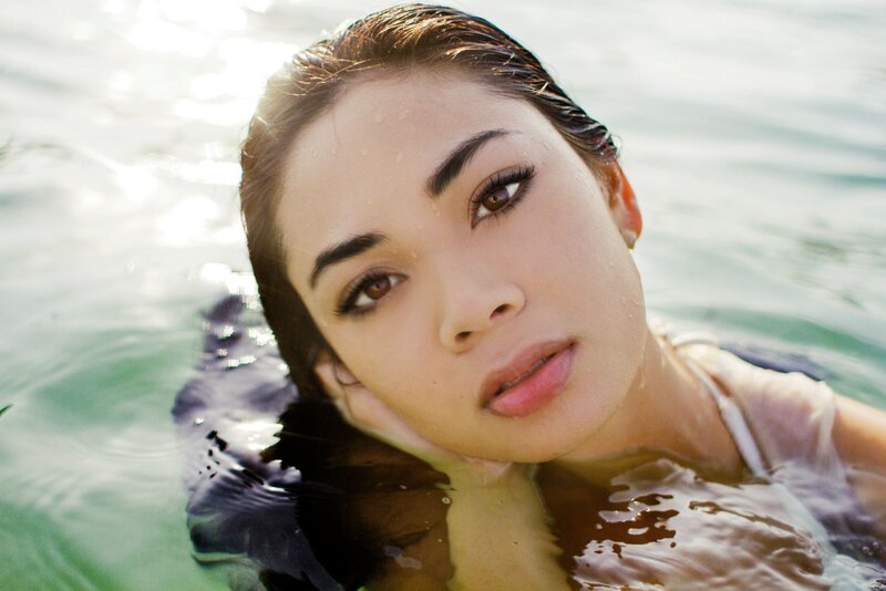 woman floating in water
