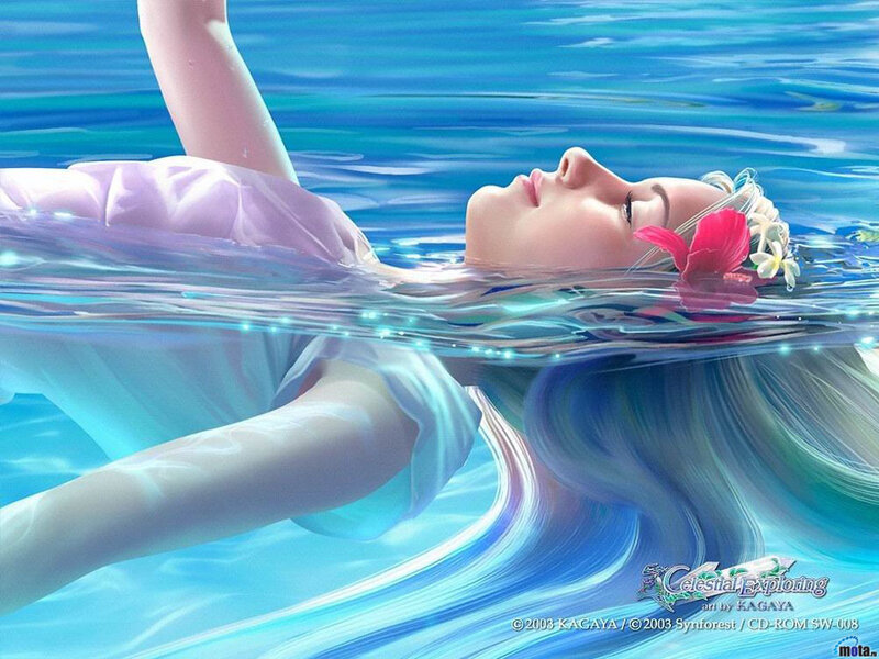 woman floating in water
