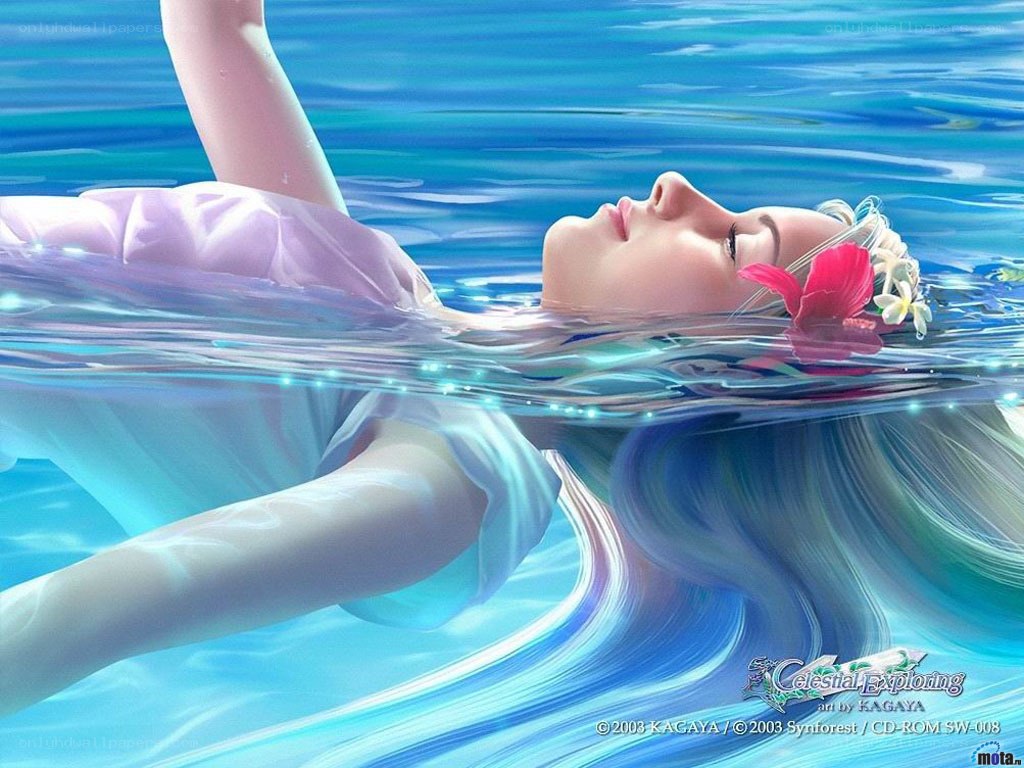 woman floating in water