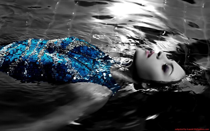 woman floating in water