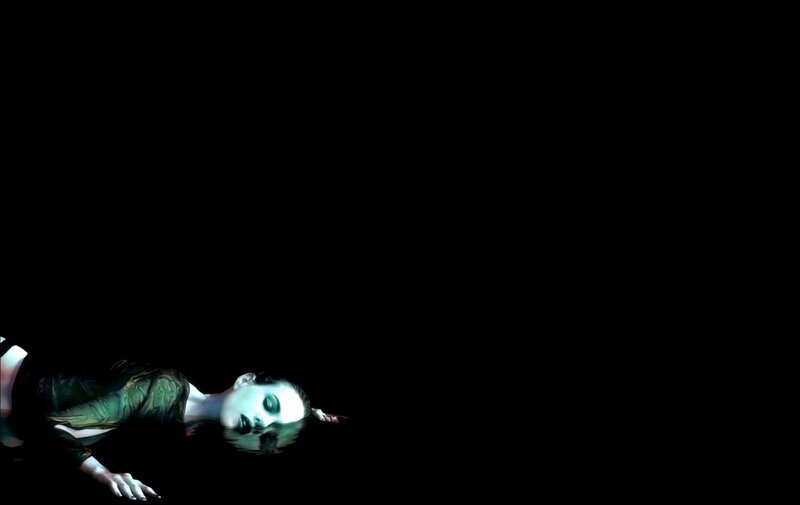 Woman Floating in Water — Black, Dramatic, Night, Photograph