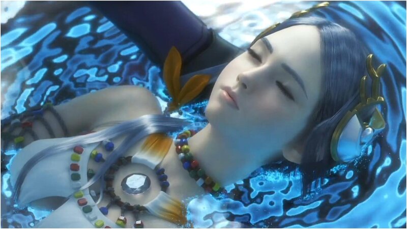 Woman Floating in Water — Blue, Serene, 3d Render