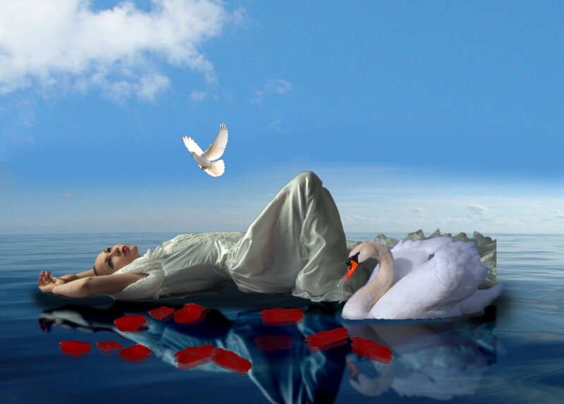 Woman Floating on Water
