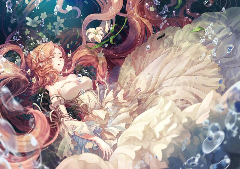 Woman Floating Underwater — Pink
