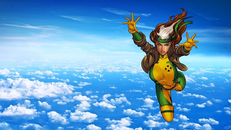 Woman Flying Above Clouds