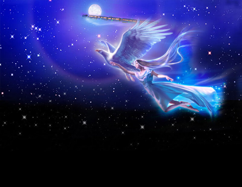 Woman Flying with Bird