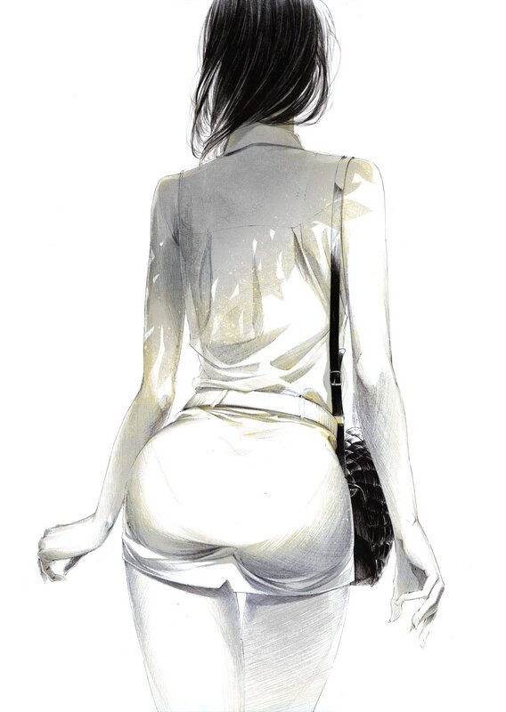 woman from behind with bag