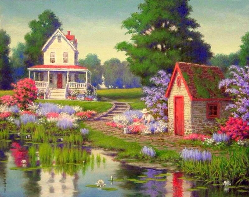 Woman Gardening in Garden