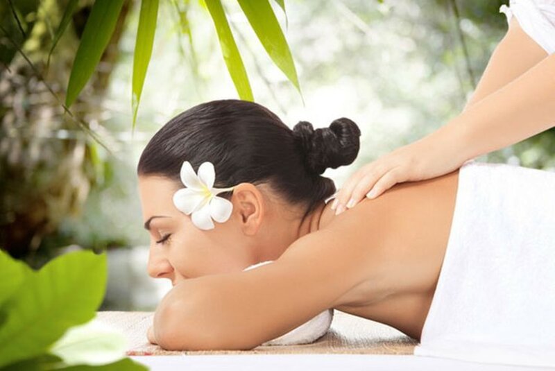 Woman Getting Massage — White