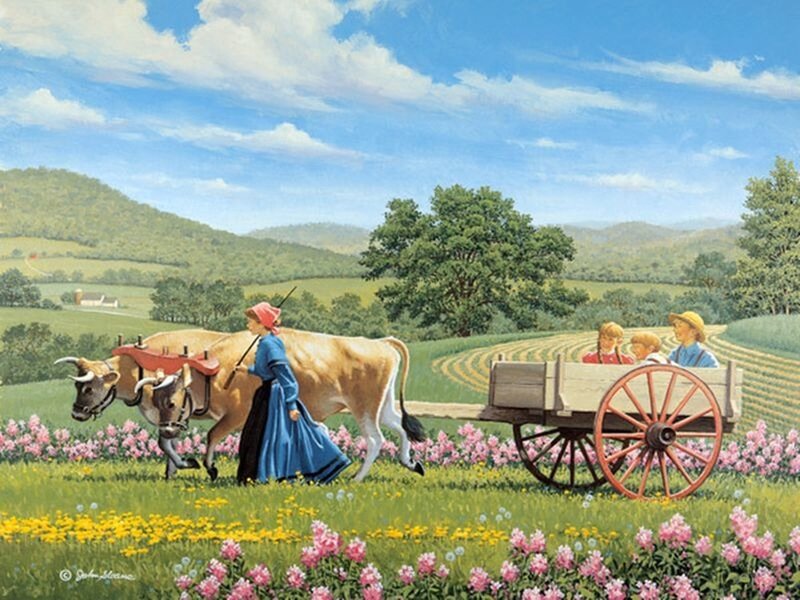Woman Guiding Oxen