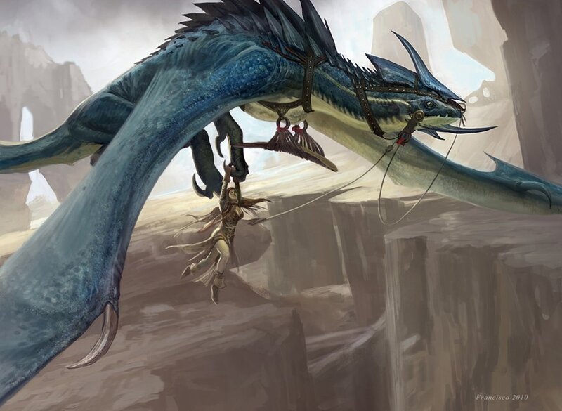 Woman Hanging from Dragon