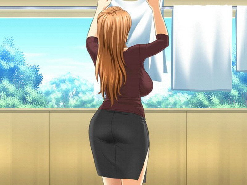 woman hanging laundry