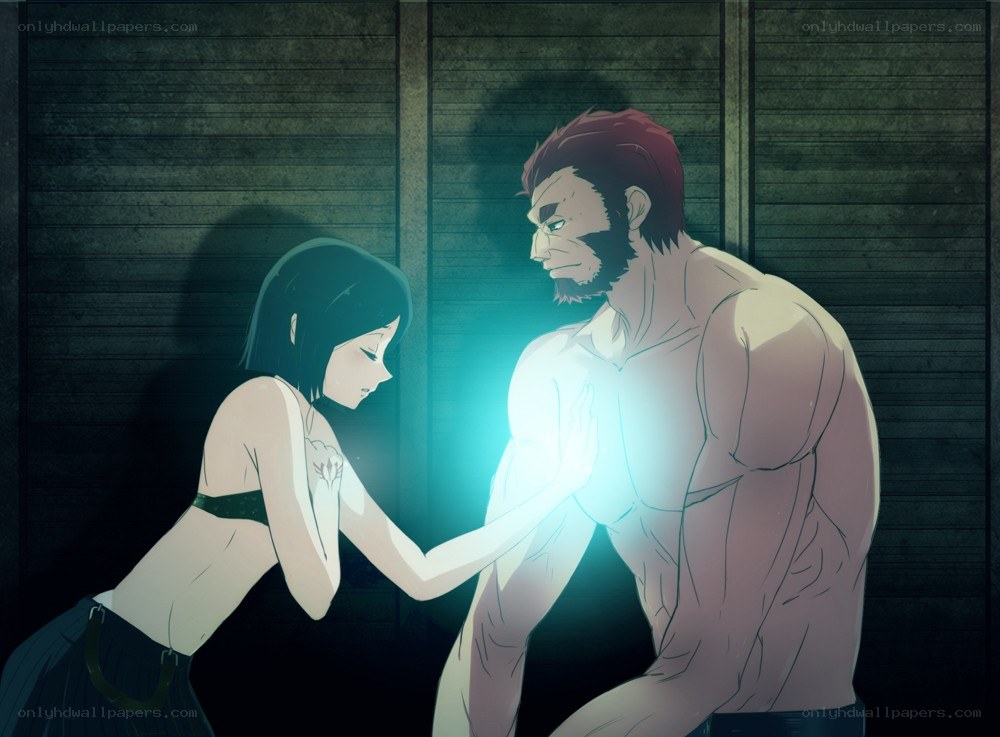 woman healing a man
