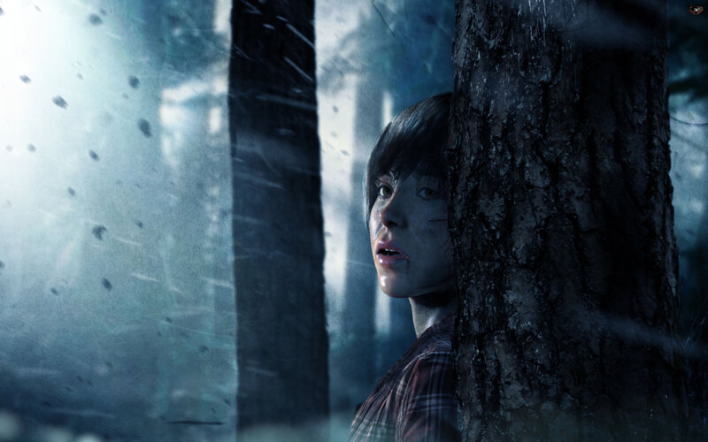Woman Hiding Behind Tree