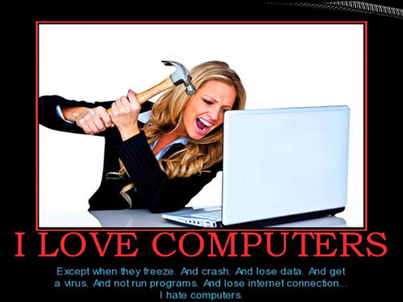 Woman Hitting Laptop