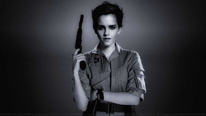 Woman Holding a Blaster — Black