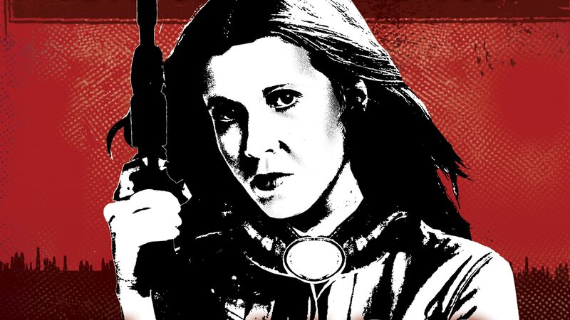 Woman Holding a Blaster — Red