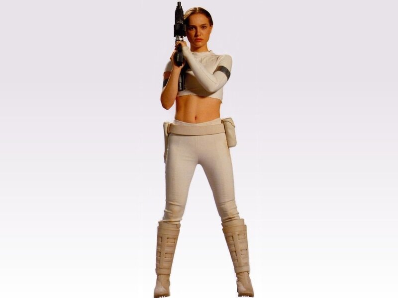 woman holding a blaster