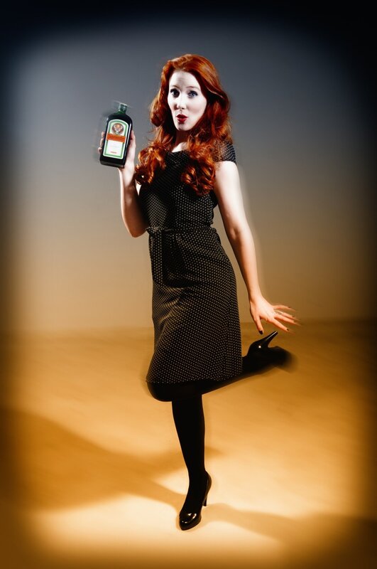 Woman holding a bottle