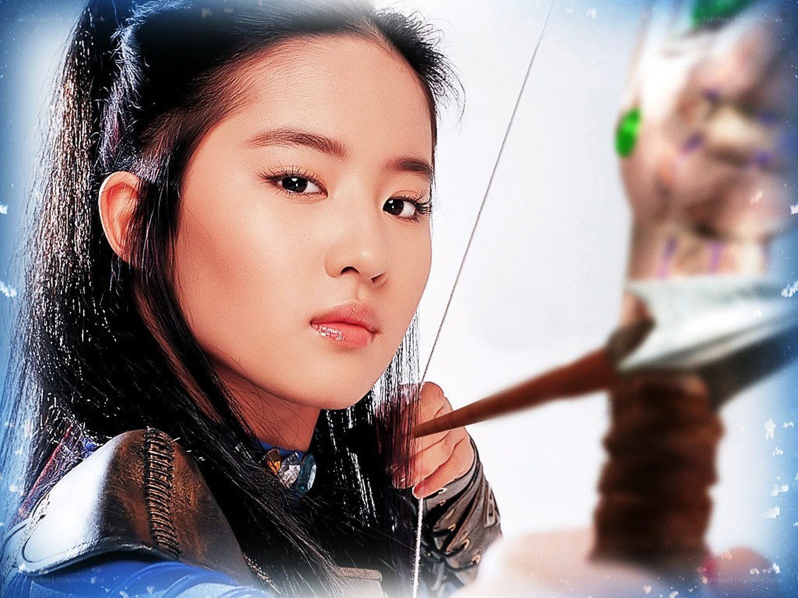 woman holding a bow
