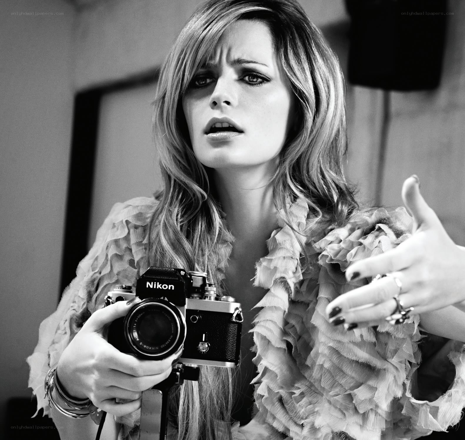 Woman holding a camera