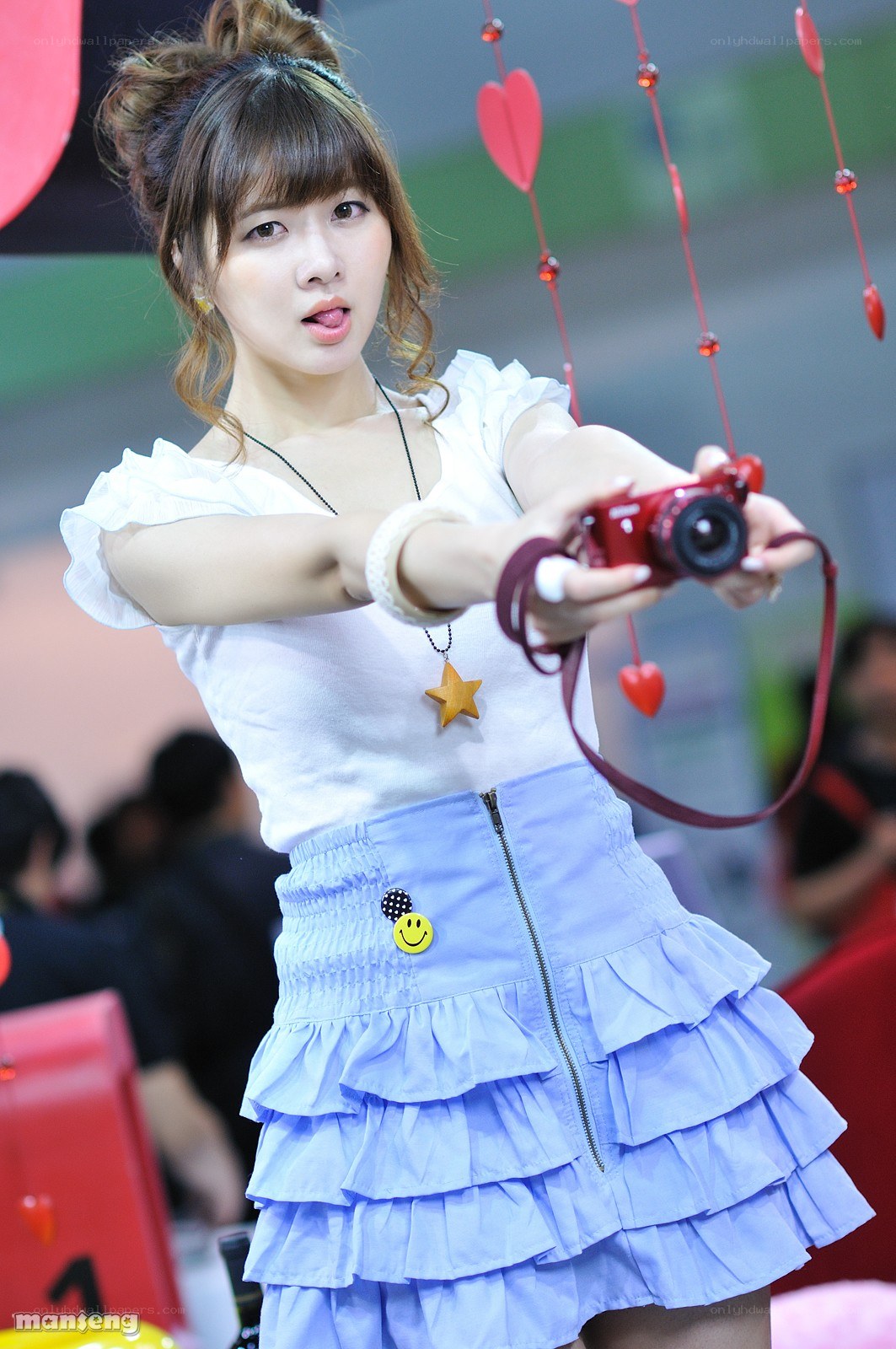 Woman holding a camera