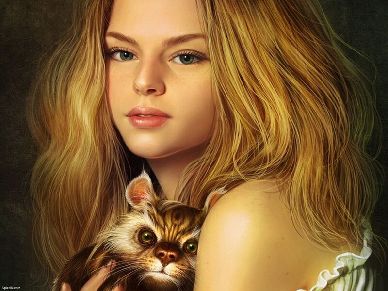 woman holding a cat