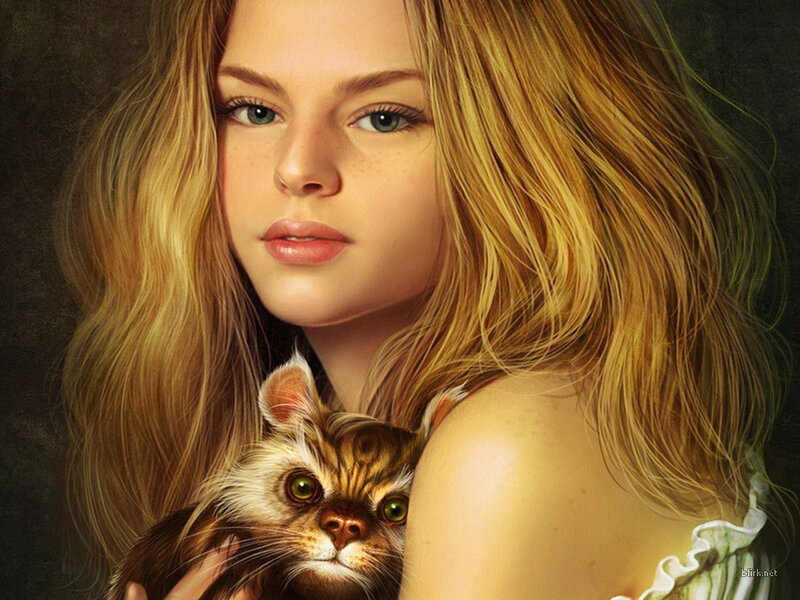 woman holding a cat