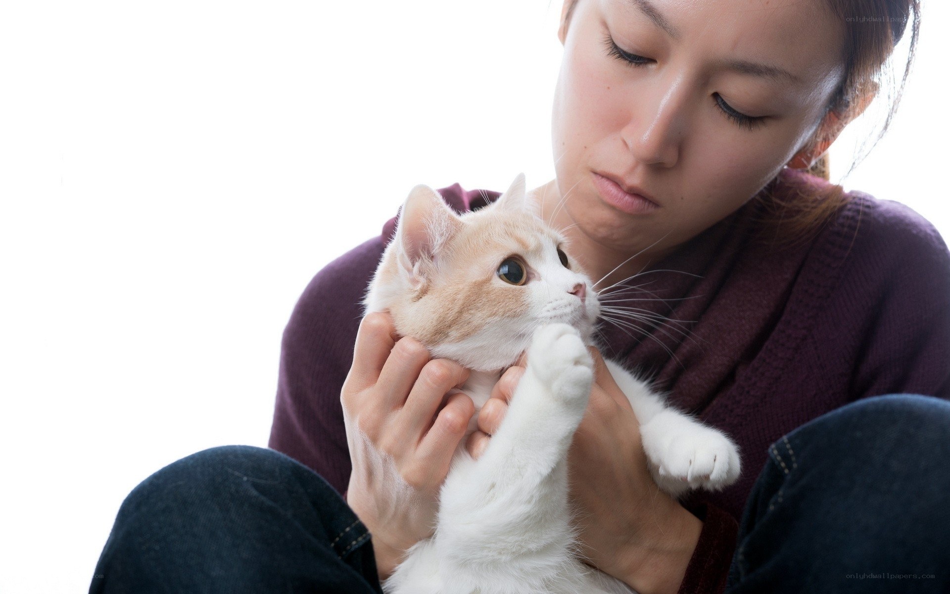 woman holding a cat