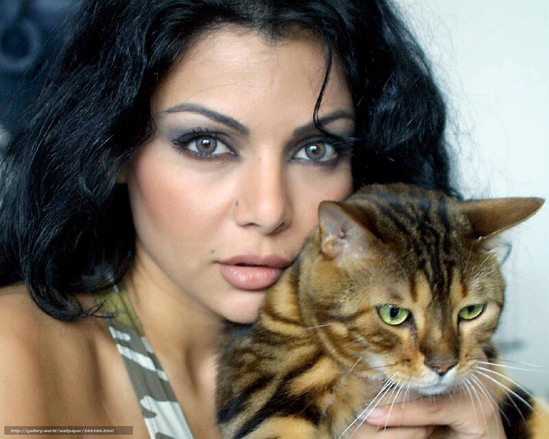Woman Holding a Cat — Black, Calm
