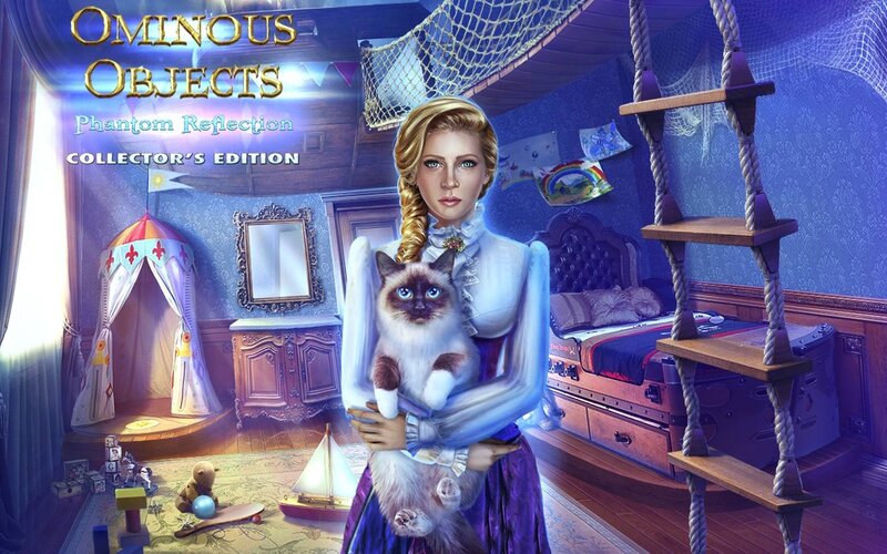 Woman Holding a Cat — Blue, Mysterious